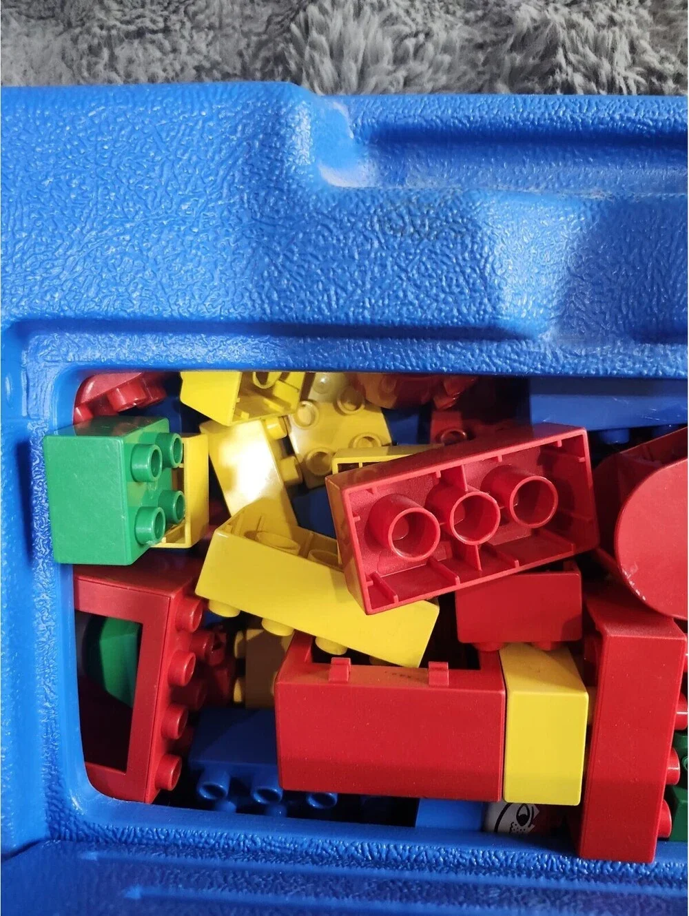 Vintage 1983 LEGO Blue Plastic Storage Box Container Carrying Case 13x9x3 Inches